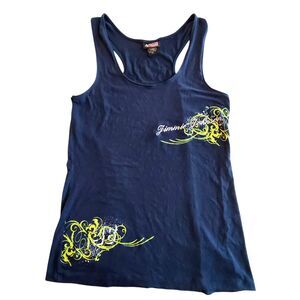 NASCAR Women's XL Navy Fitted Graphic Tank Top Shirt Jimmie Johnson 48